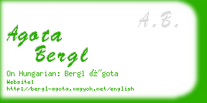 agota bergl business card